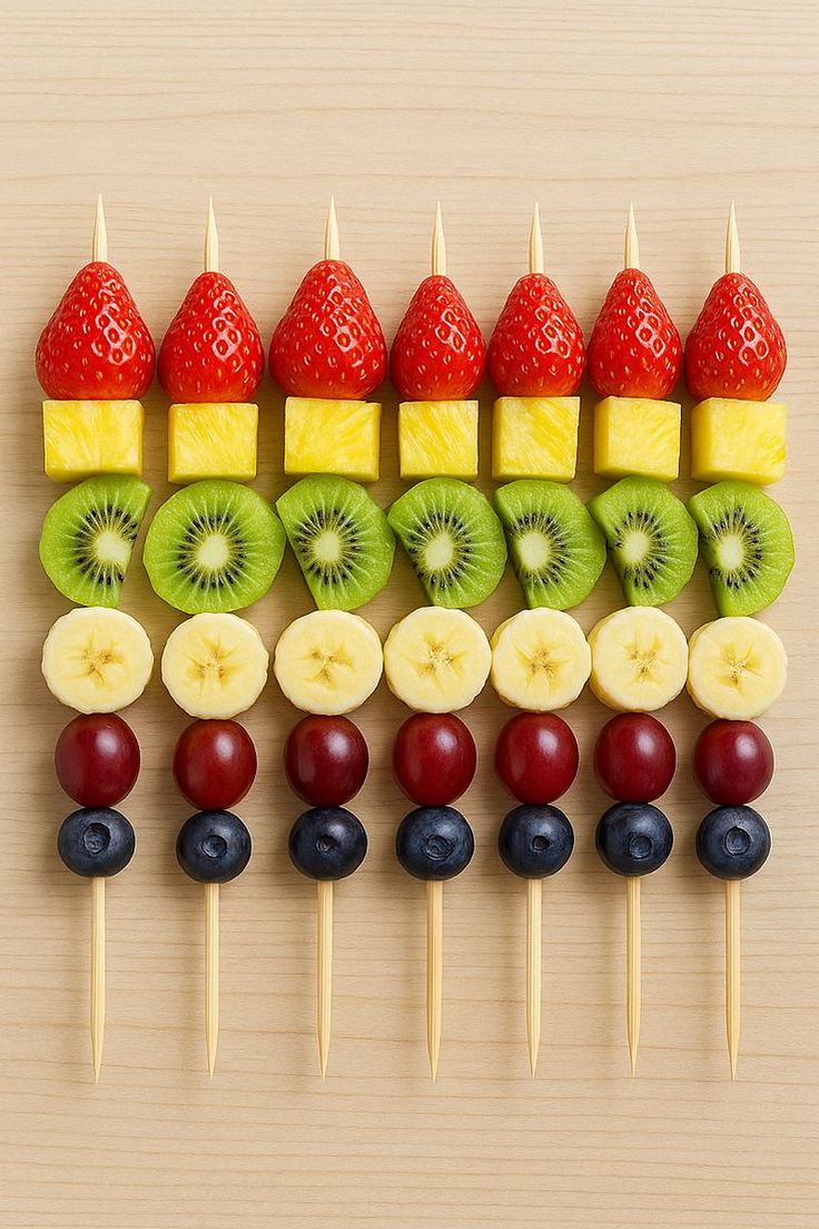 Brochetas de fruta para eventos